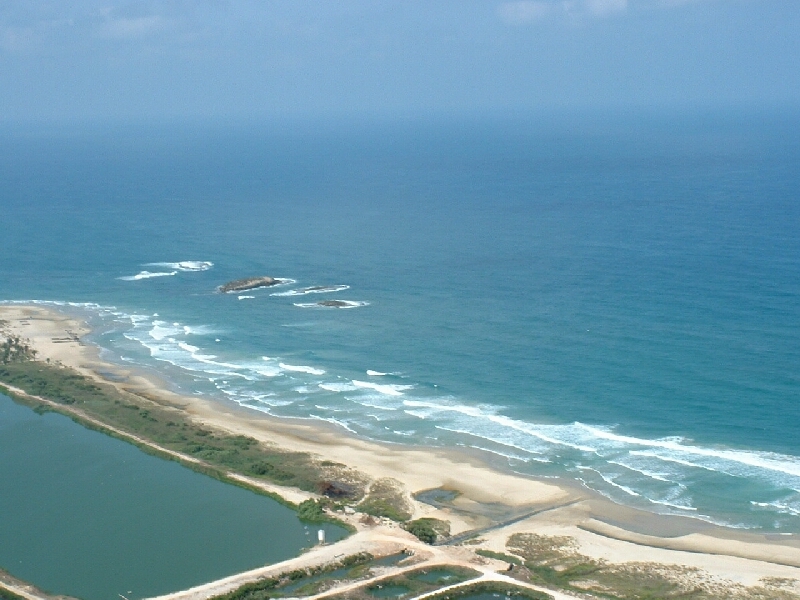 Maagan Michael beach and the fish ponds from the air